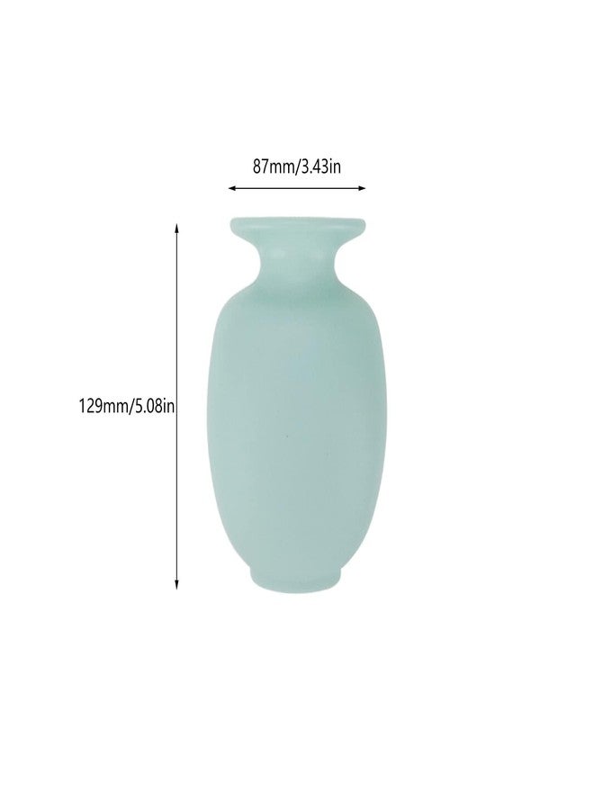 Pastlla 3pcs Wall Mounted Flower Vase Sticky Vase Wall Hanging Resin Flower Vase Hanging Flower Pot with Hook for Fridge Door Office Wedding Bathroom Decoration Green - Image 2